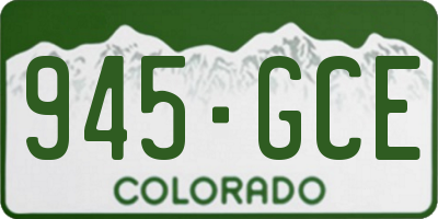 CO license plate 945GCE