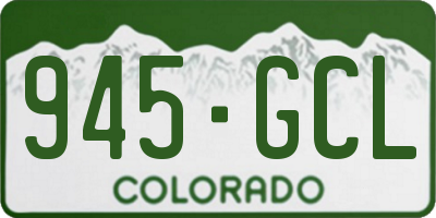 CO license plate 945GCL