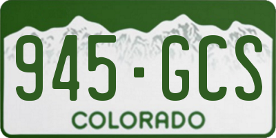 CO license plate 945GCS
