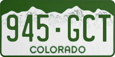 CO license plate 945GCT