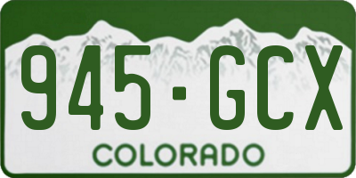 CO license plate 945GCX