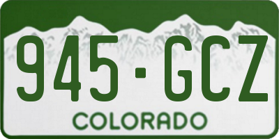 CO license plate 945GCZ