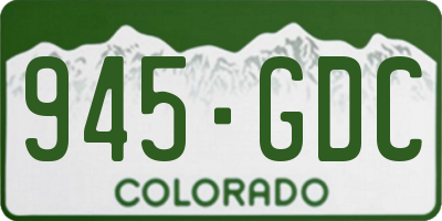 CO license plate 945GDC