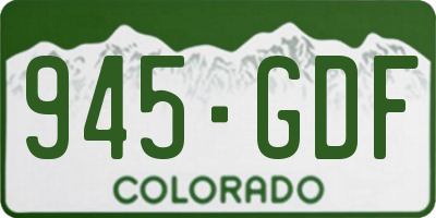 CO license plate 945GDF