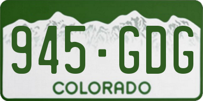 CO license plate 945GDG