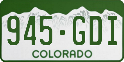 CO license plate 945GDI