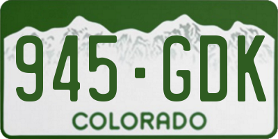 CO license plate 945GDK