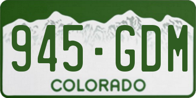 CO license plate 945GDM