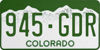 CO license plate 945GDR