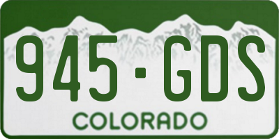 CO license plate 945GDS