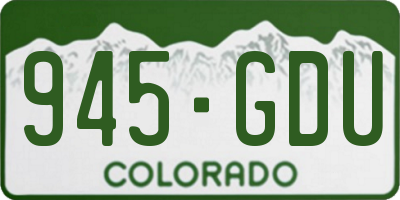 CO license plate 945GDU