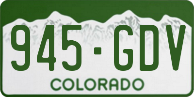 CO license plate 945GDV