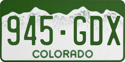 CO license plate 945GDX
