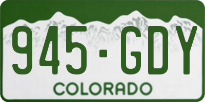 CO license plate 945GDY