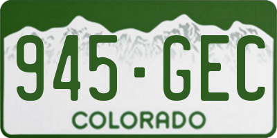 CO license plate 945GEC