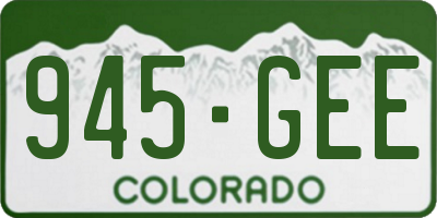 CO license plate 945GEE