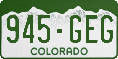 CO license plate 945GEG
