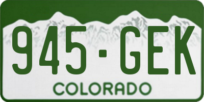 CO license plate 945GEK