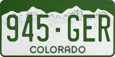CO license plate 945GER