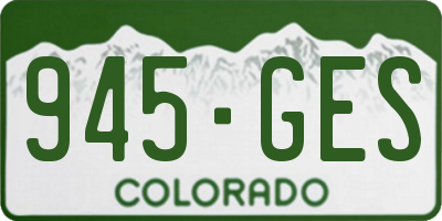 CO license plate 945GES