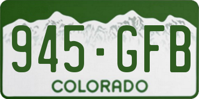 CO license plate 945GFB
