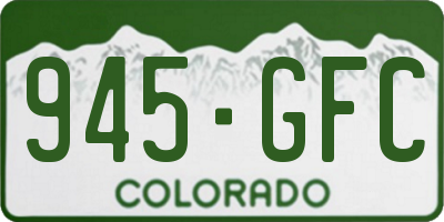 CO license plate 945GFC