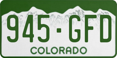 CO license plate 945GFD