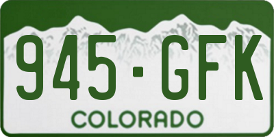 CO license plate 945GFK