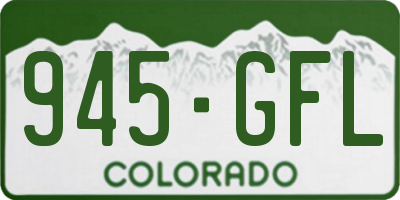 CO license plate 945GFL