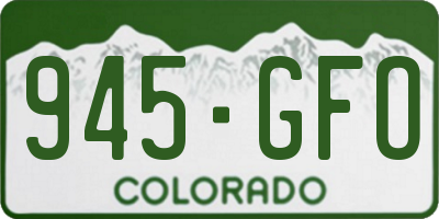 CO license plate 945GFO