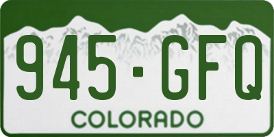 CO license plate 945GFQ