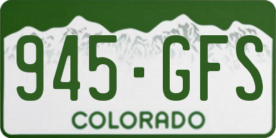 CO license plate 945GFS
