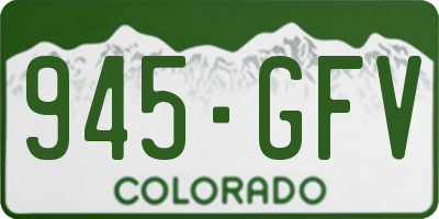 CO license plate 945GFV