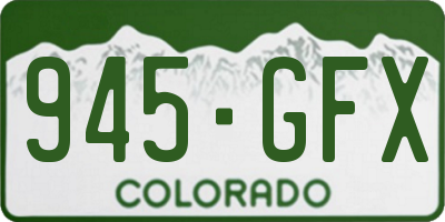 CO license plate 945GFX