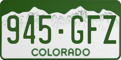 CO license plate 945GFZ