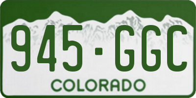 CO license plate 945GGC