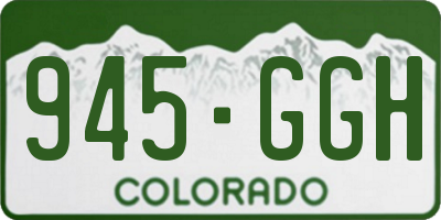CO license plate 945GGH