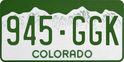CO license plate 945GGK