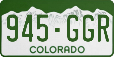 CO license plate 945GGR