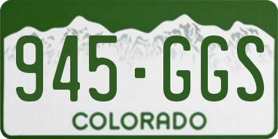CO license plate 945GGS
