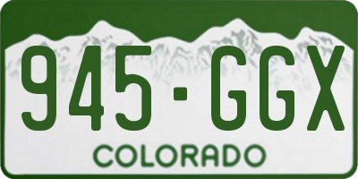 CO license plate 945GGX