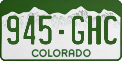 CO license plate 945GHC