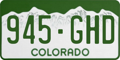 CO license plate 945GHD
