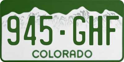 CO license plate 945GHF
