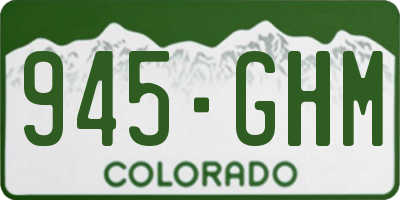 CO license plate 945GHM
