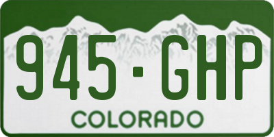 CO license plate 945GHP