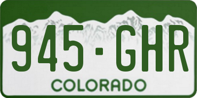 CO license plate 945GHR