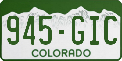 CO license plate 945GIC