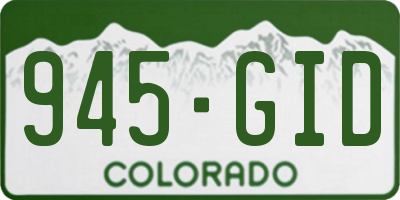 CO license plate 945GID
