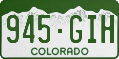 CO license plate 945GIH